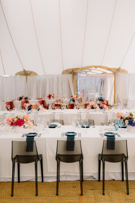 Colorful wedding reception
