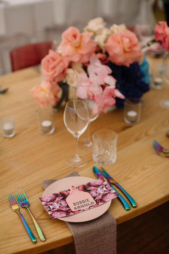 Colorful wedding reception