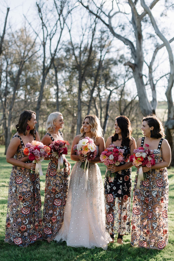Printed bridesmaid dresses