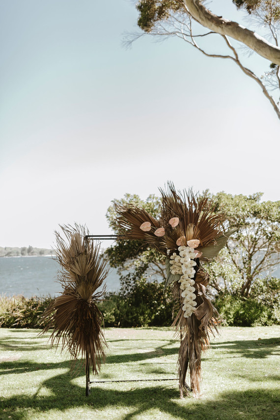 Palm leaf ceremony arch