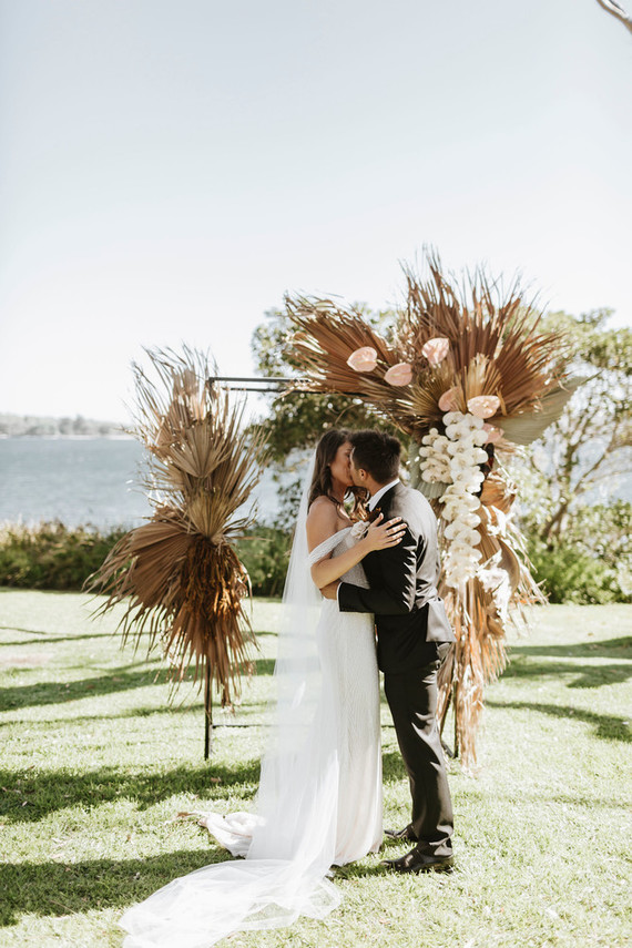 Palm leaf ceremony arch