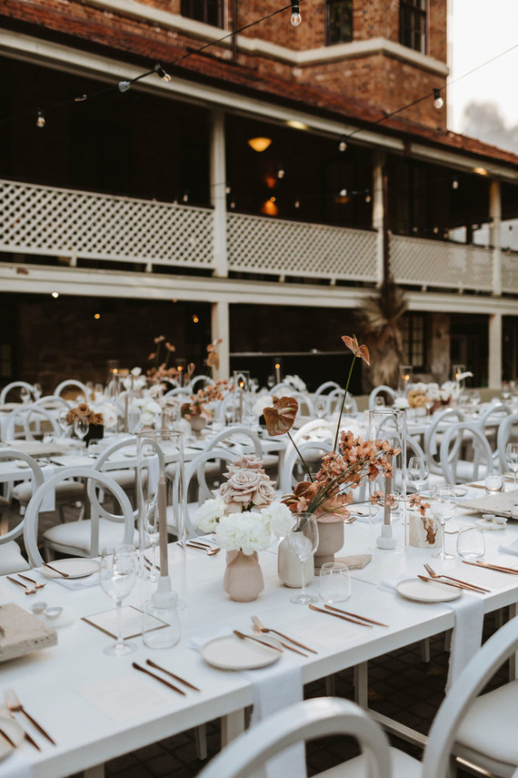 Modern earth tone tablescape
