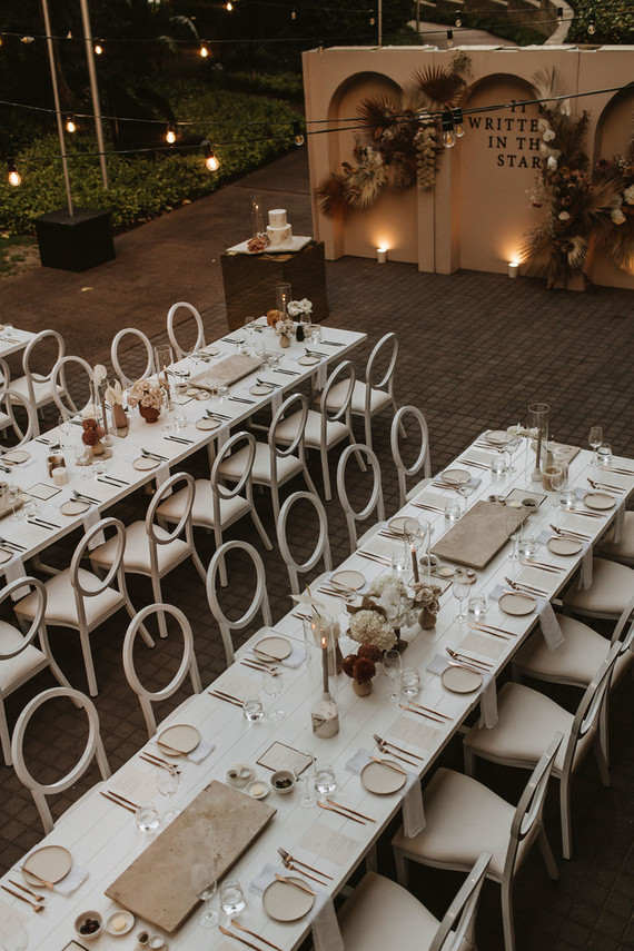 Modern earth tone tablescape