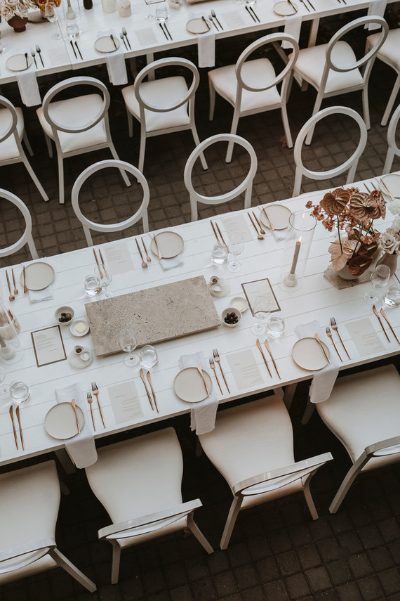 Modern earth tone tablescape