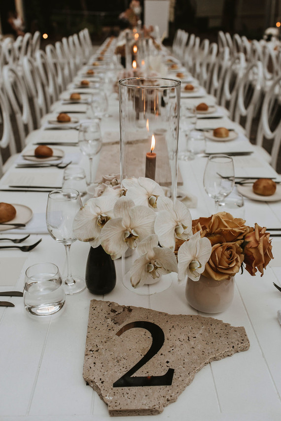 Modern earth tone tablescape