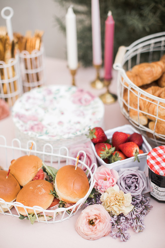 Pink floral French first birthday party