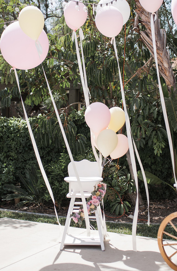 High chair party decor