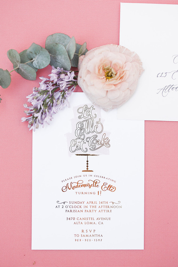 Pink floral French first birthday party