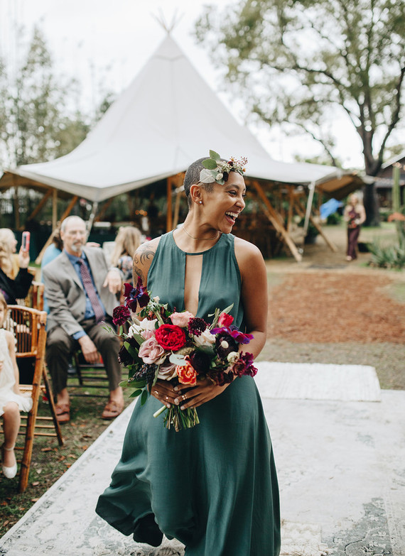 Jewel toned bridesmaids