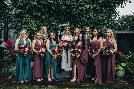 Jewel toned bohemian wedding