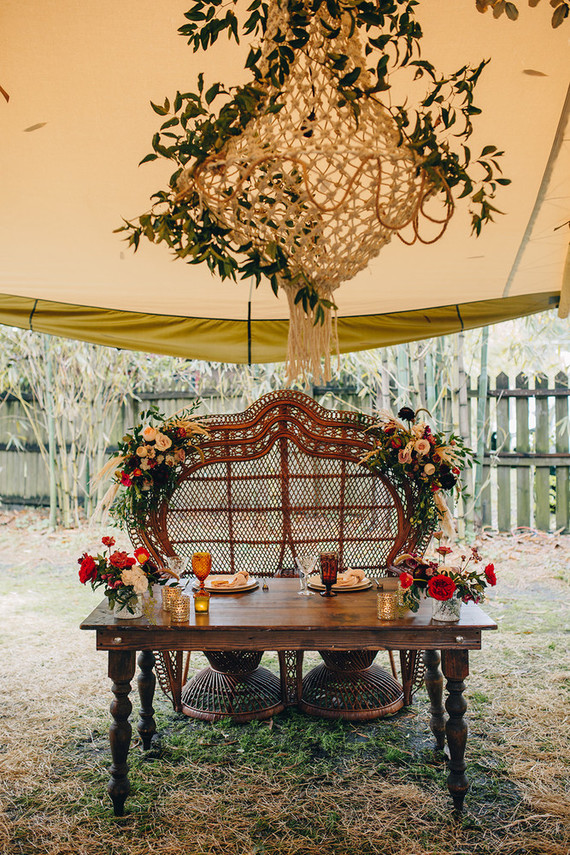 Boho wedding decor