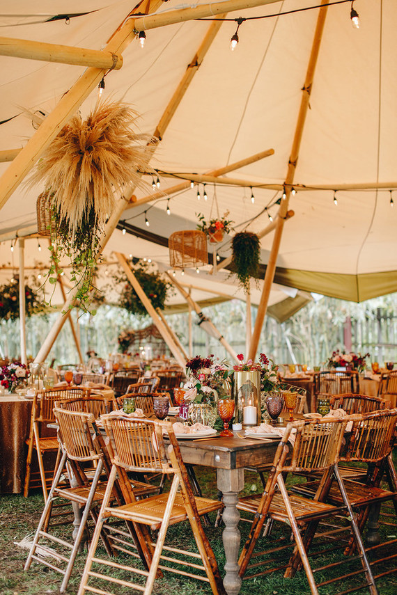Boho wedding decor