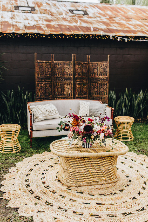 Boho wedding decor