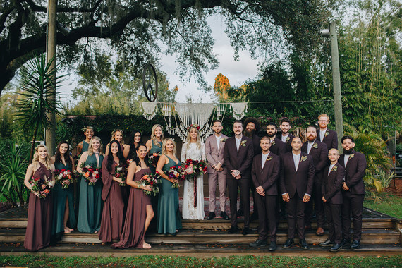 Jewel tone wedding party