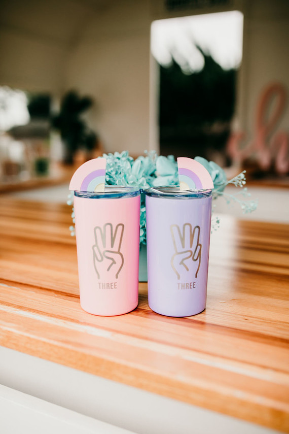 Rainbow pastel twin birthday party Inspiration