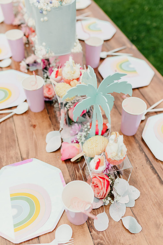 Rainbow pastel twin birthday party Inspiration