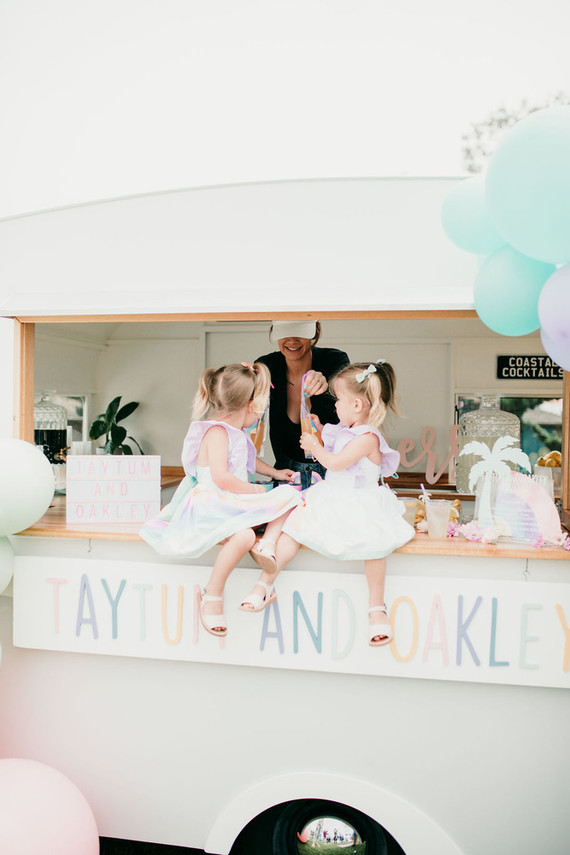 Rainbow pastel twin birthday party