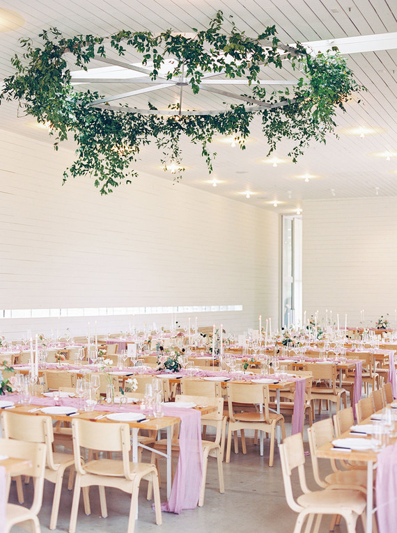 Pink + green wedding tablescape