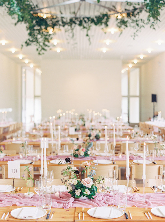 Pink wedding tablescape