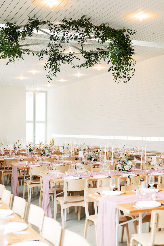 Pink + green wedding colors