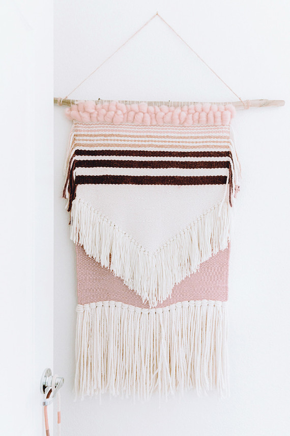 Pink weaving wall hanging
