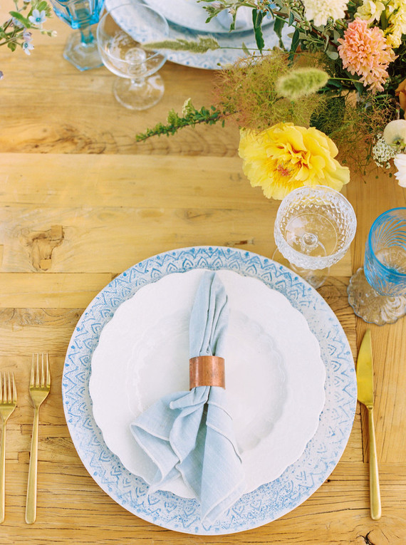 Blue + yellow celestial themed baby shower