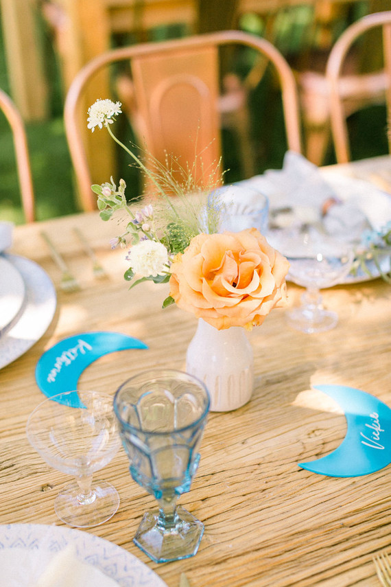 Blue + yellow celestial themed baby shower Inspiration