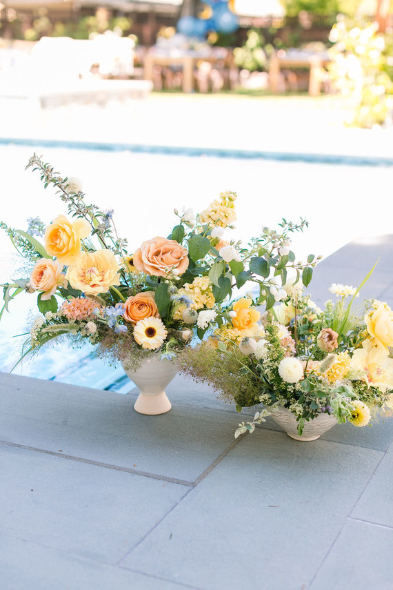 Blue + yellow celestial themed baby shower Inspiration