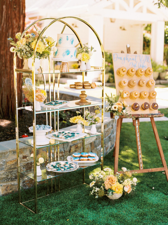 Blue + yellow celestial themed baby shower Inspiration