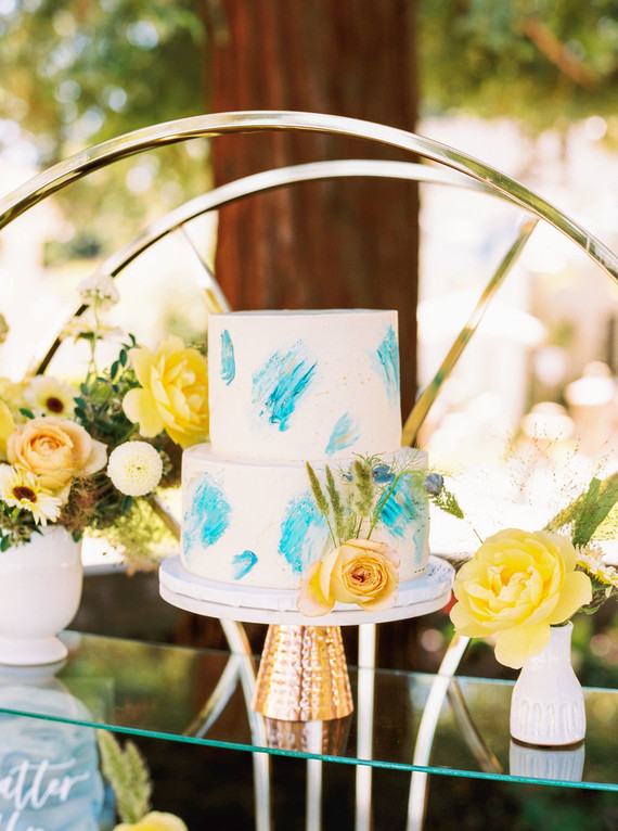 Blue baby shower cake