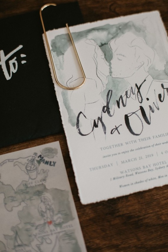 Watercolor wedding invitations