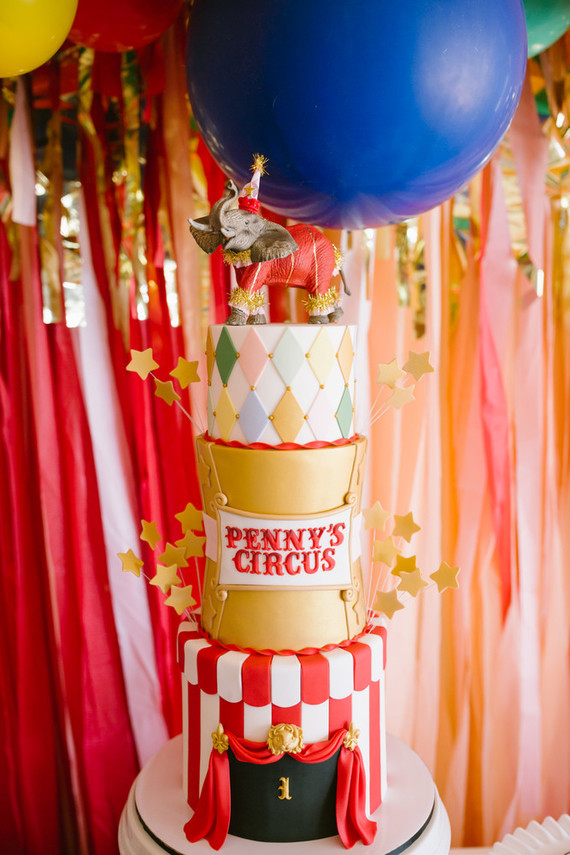 Circus themed birthday cake