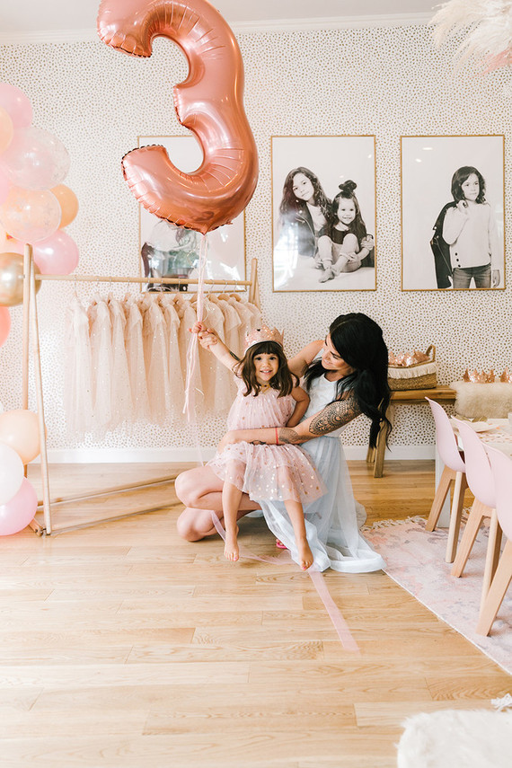 Pink + gold princess tea party 3rd birthday