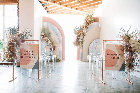 Modern intimate wedding ceremony
