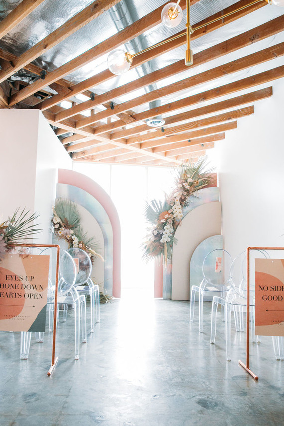 Modern intimate wedding ceremony