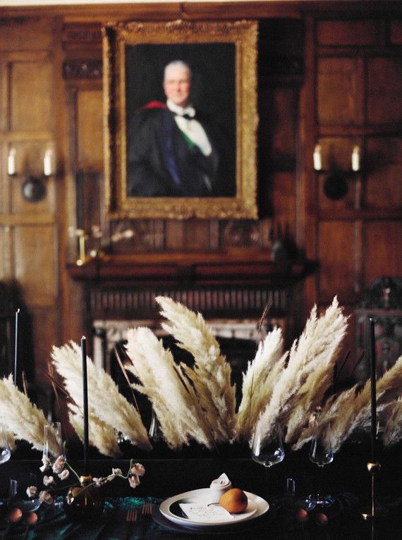 Pampas grass tablescape