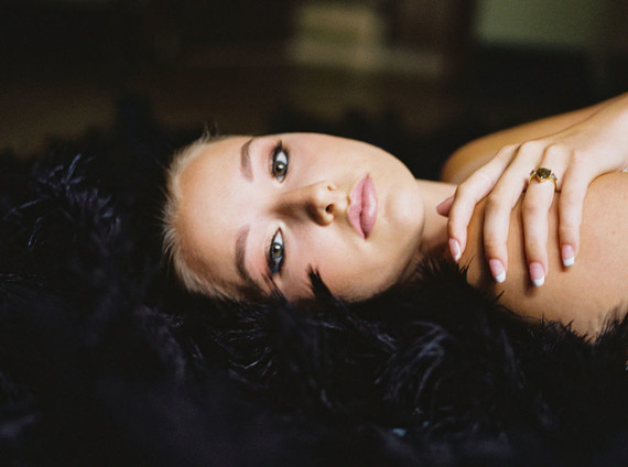 Black feather wedding dress
