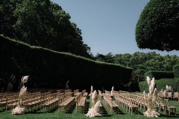 Wedding ceremony with pampas grass