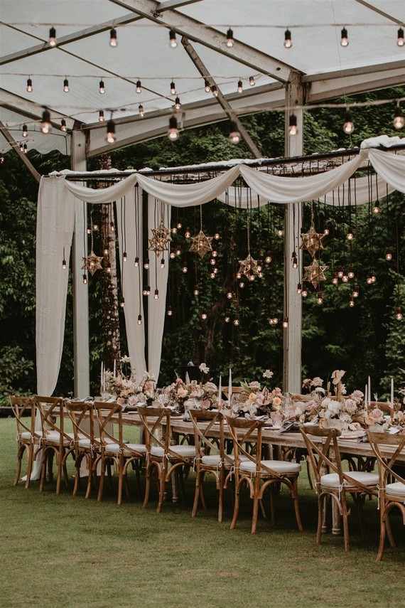 Bohemian wedding tablescape