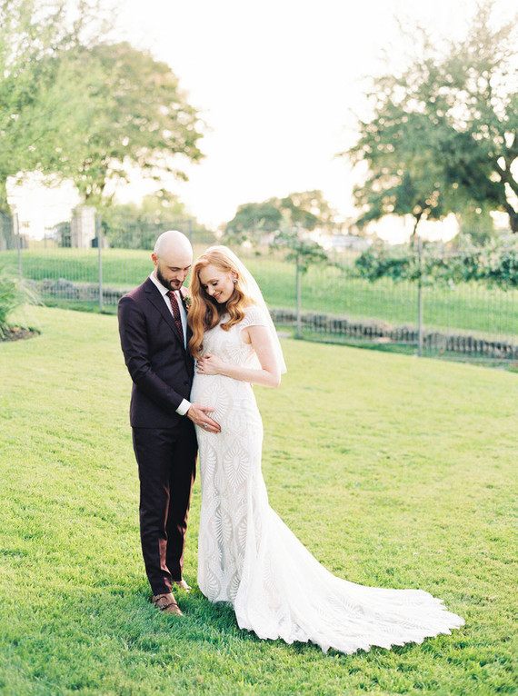 Pregnant bride in BHLDN