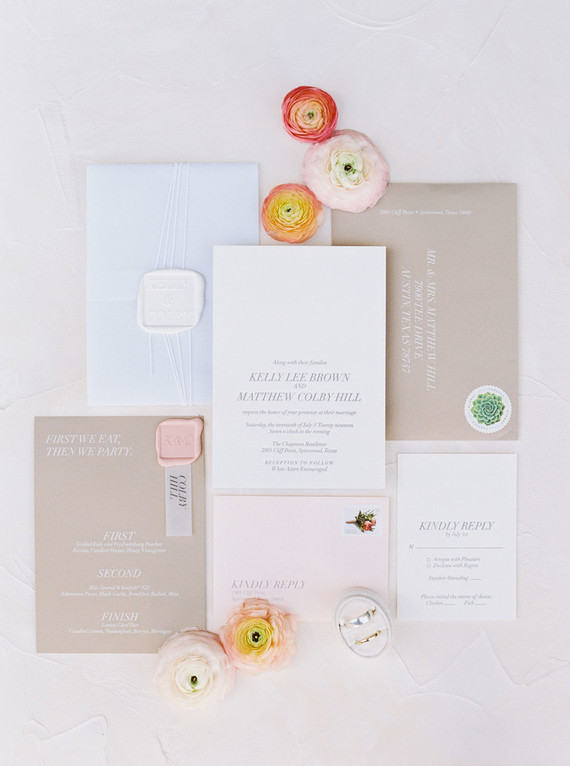 Romantic summer wedding invitations