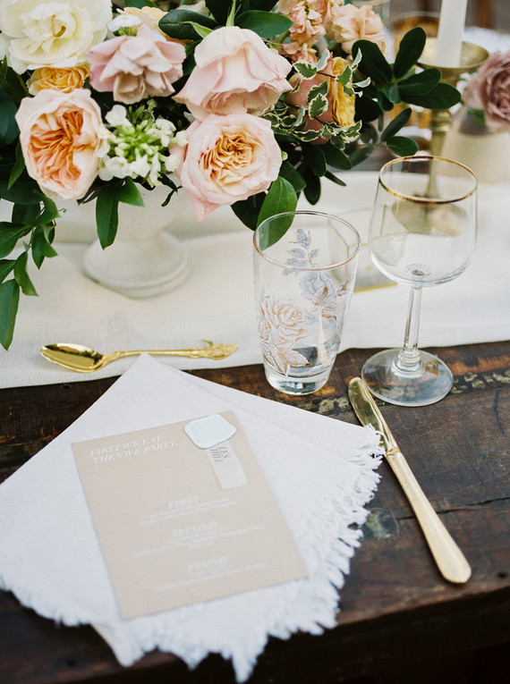 Wedding menu idea