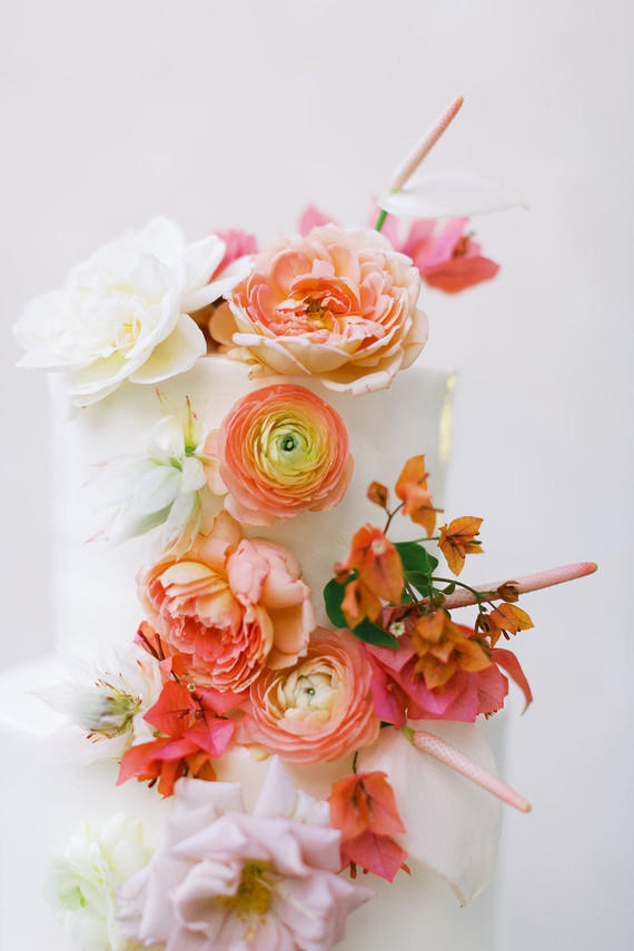 Summer floral wedding cake