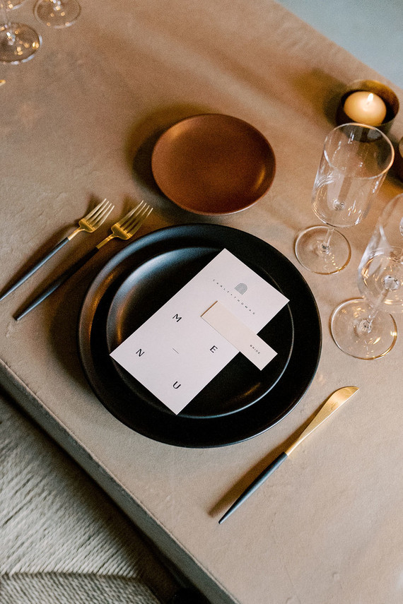 Minimalist wedding menu Inspiration