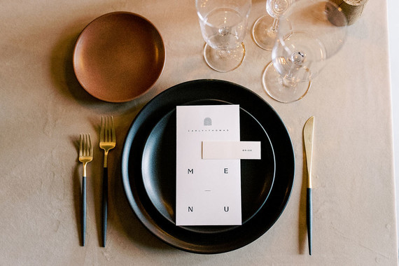 Minimalist wedding menu