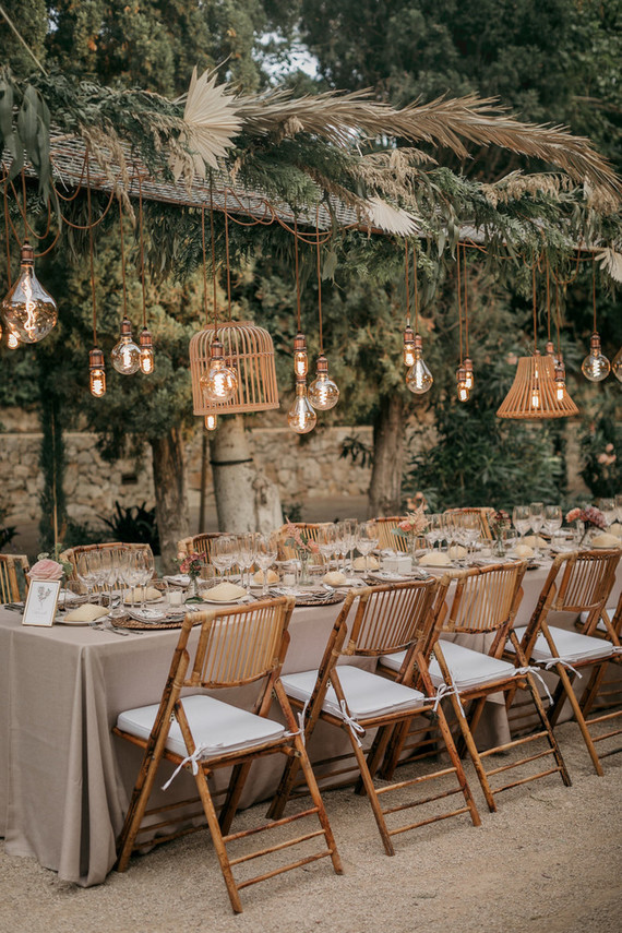 Elegant wedding tablescape with lanterns