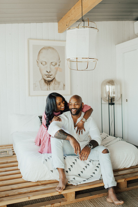 Joshua Tree engagement shoot at a desert airbnb