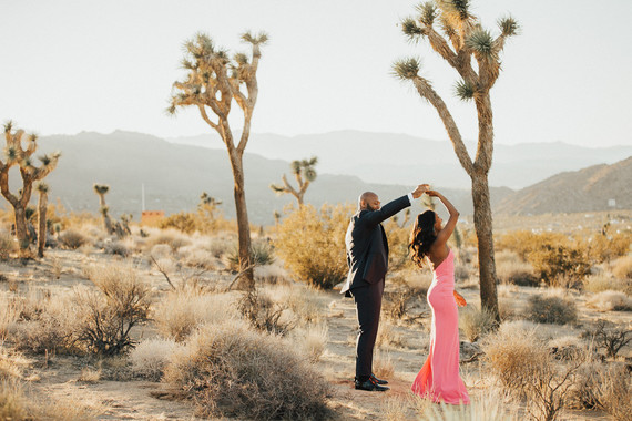 Formal desert engagement shoot
