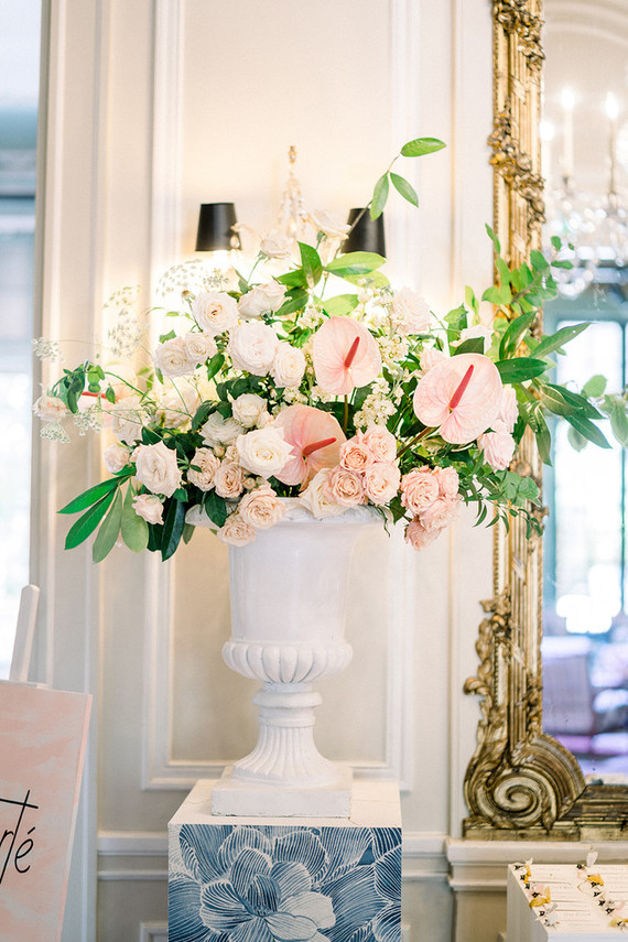 Red + pink Paris wedding