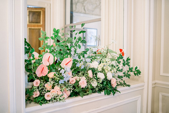 Red + pink Paris wedding
